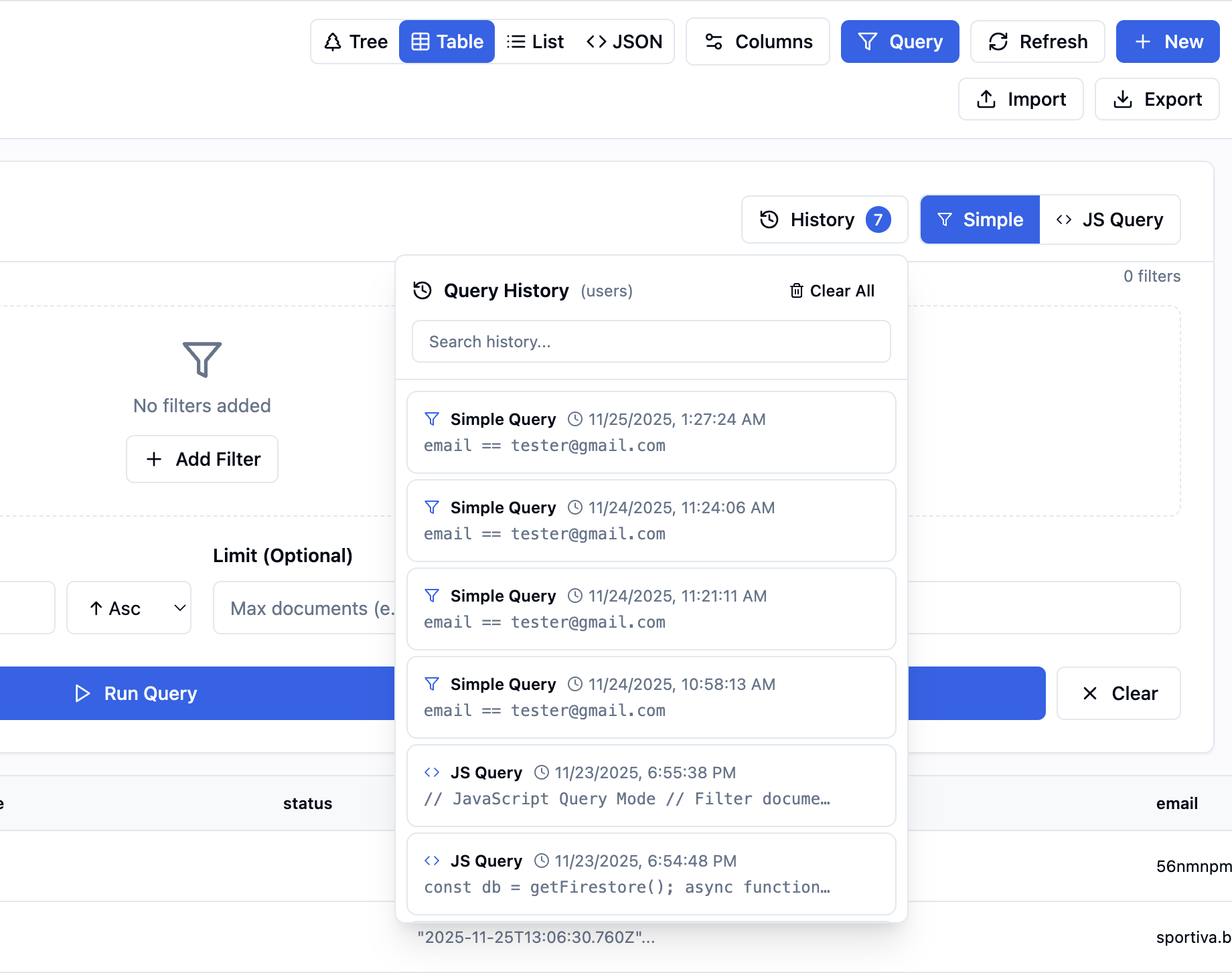 Run, save, and replay queries